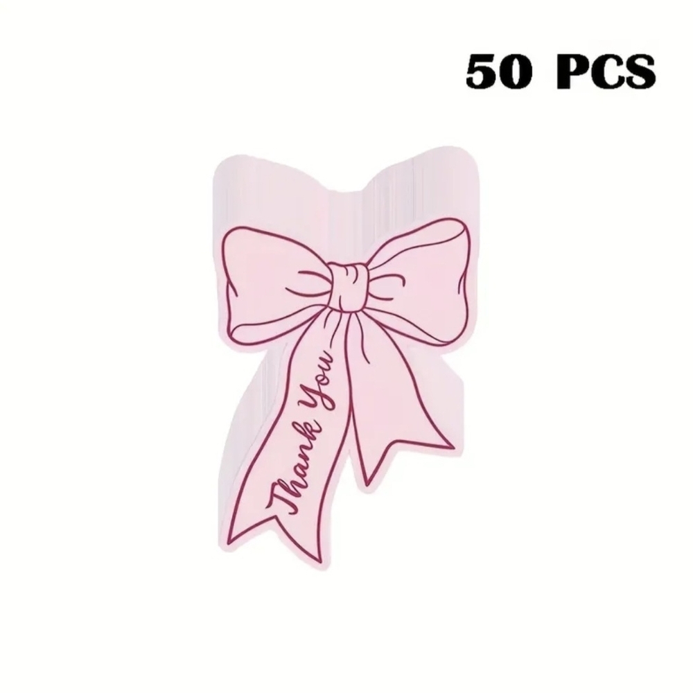 Pink Bow Thank You Cards 50 Count!   Cards Only No Envelopes